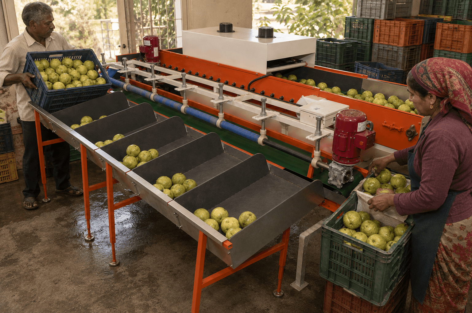 Guava Grading Machine in use