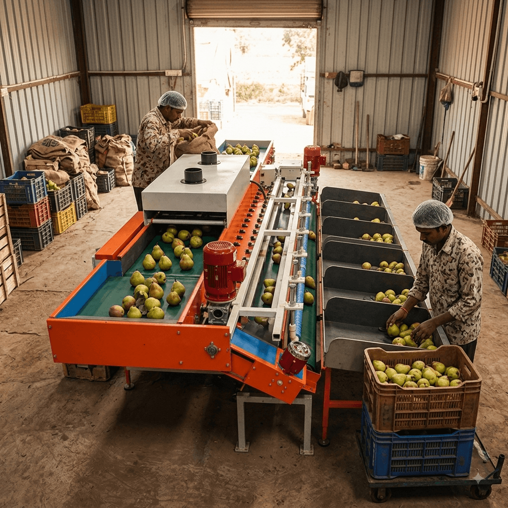 Pear Grading Machine in use
