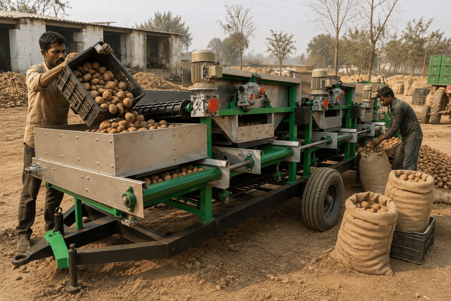 Potato Grading Machine in use