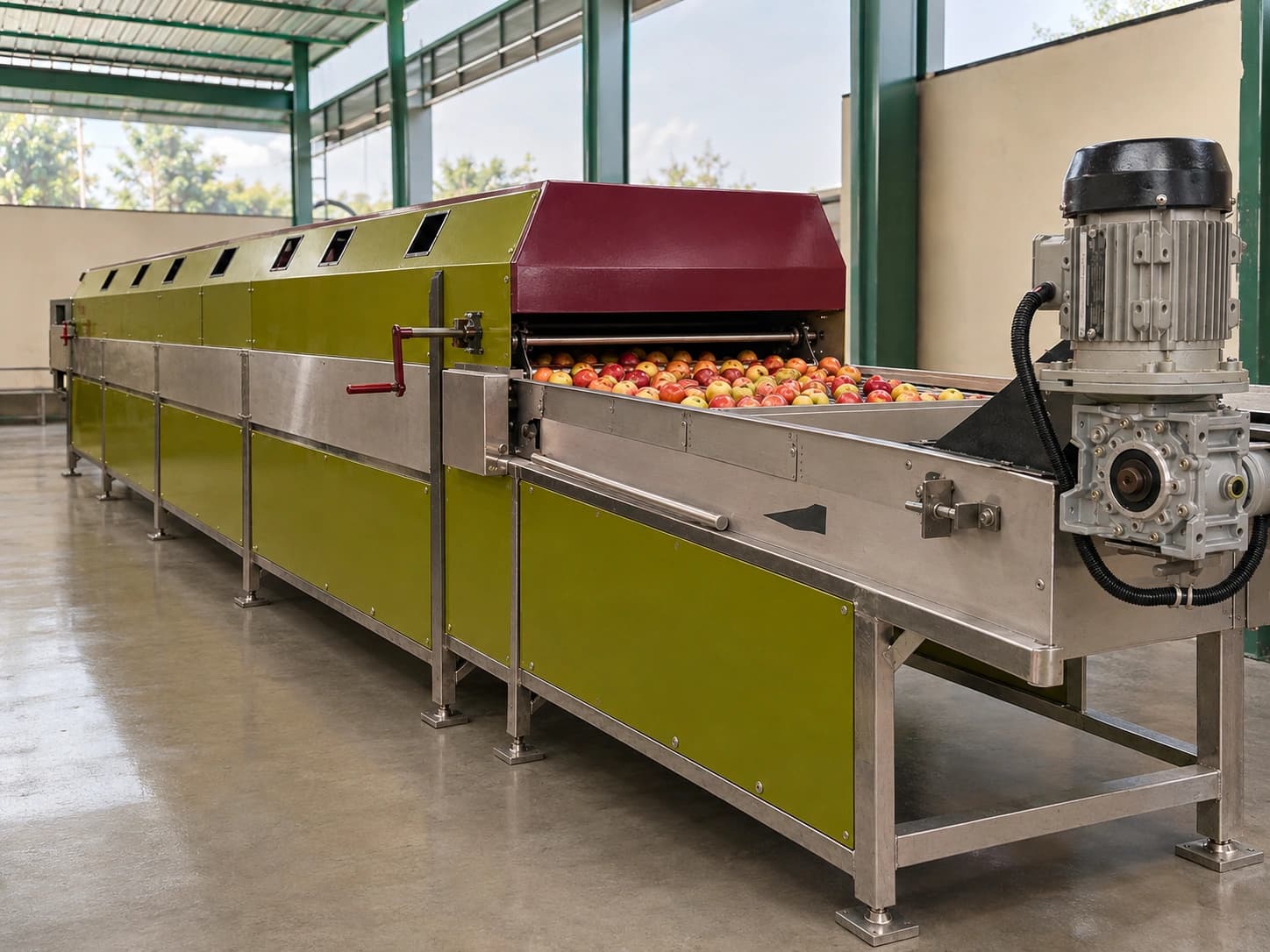 Apple Colour Sorter & Weight Machine in use