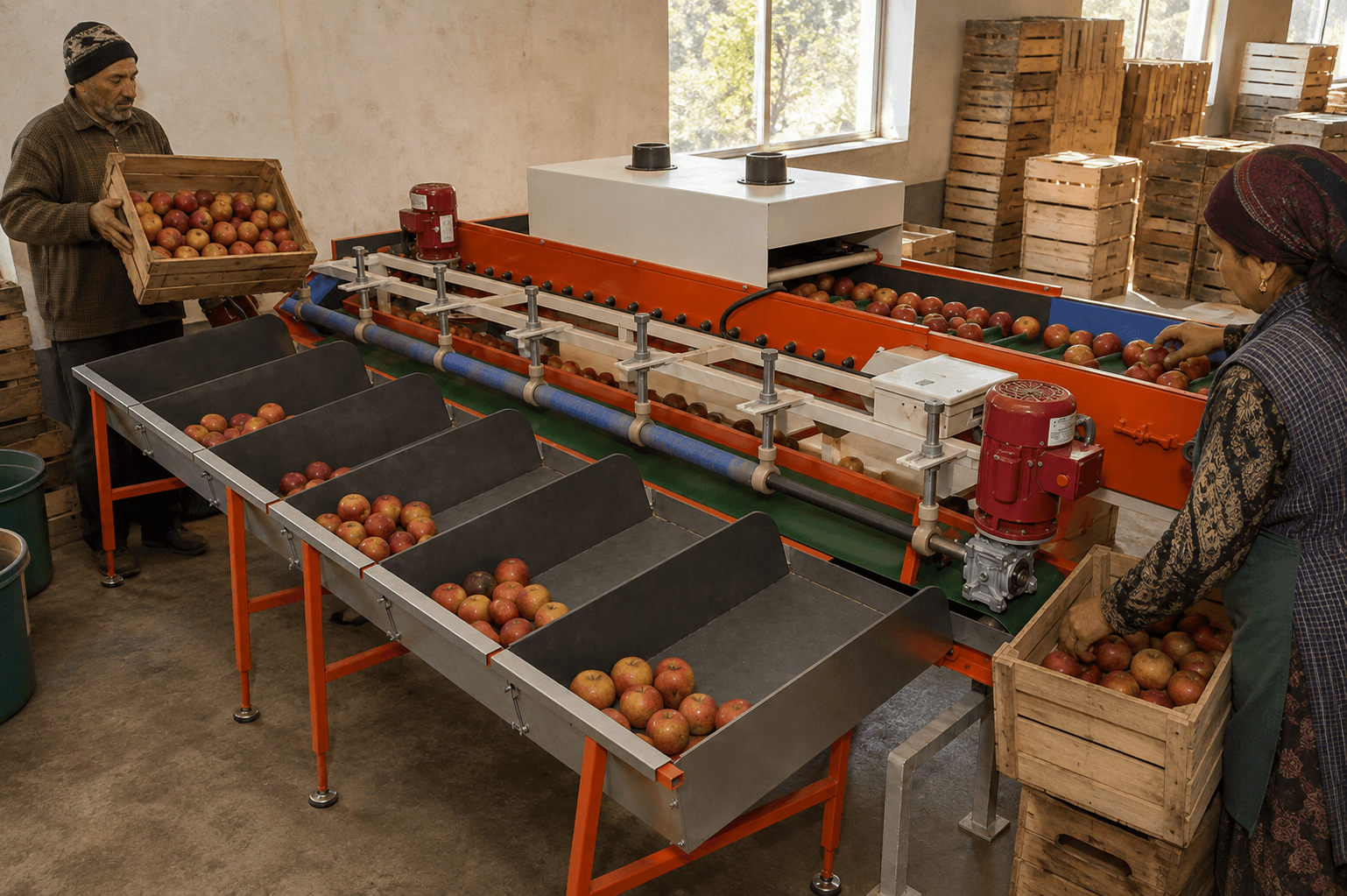 Apple Grading Machine in use