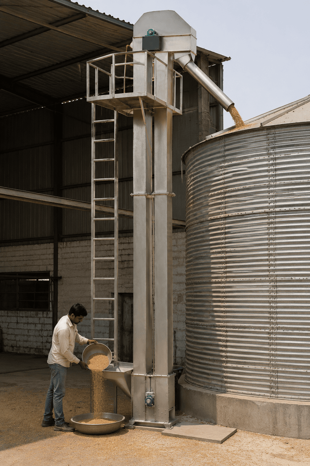 Bucket Elevator in use