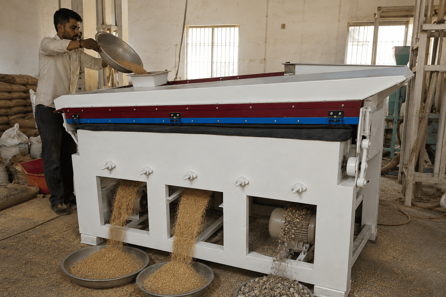 Gravity Destoner Machine in use