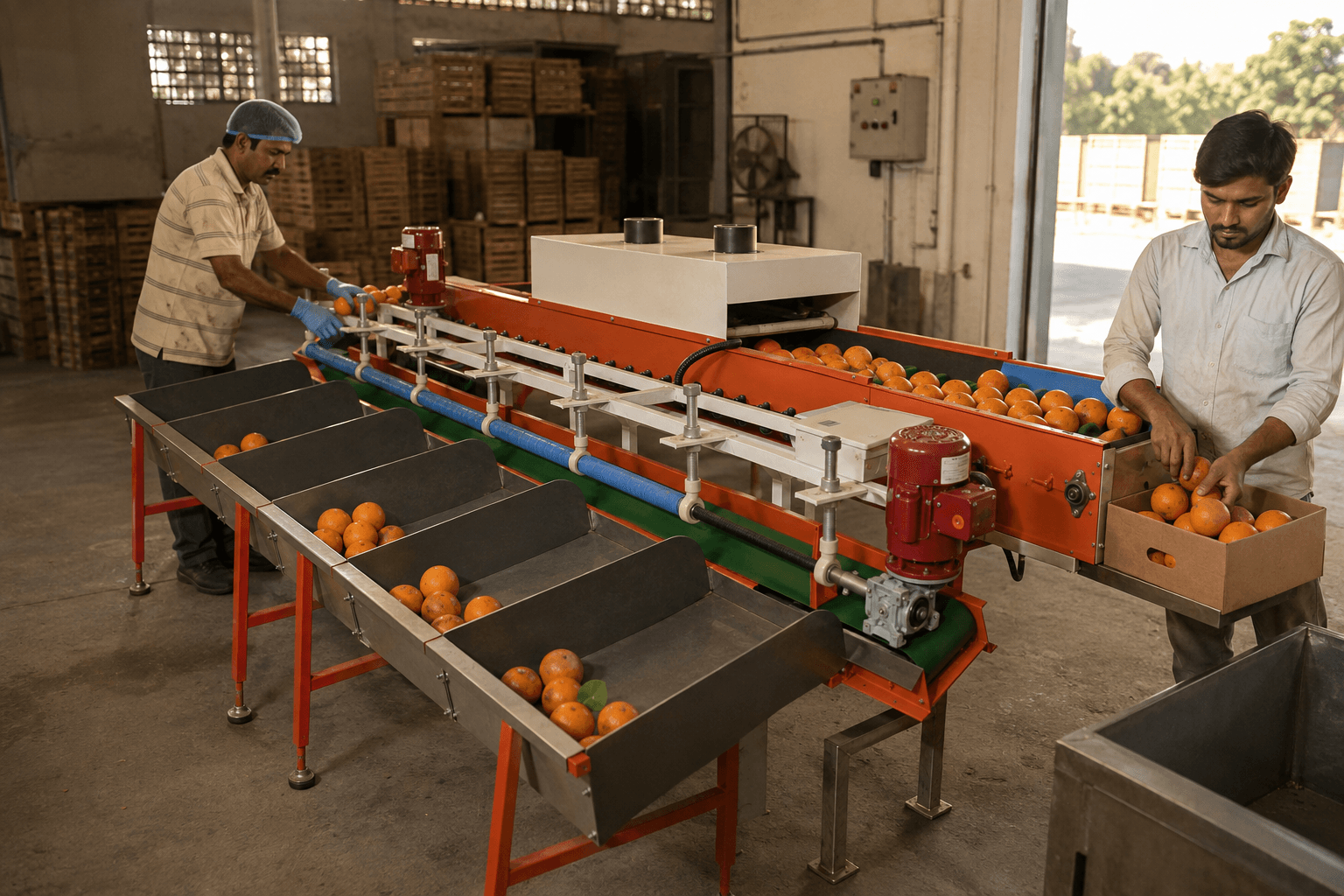 Orange Grading Machine in use