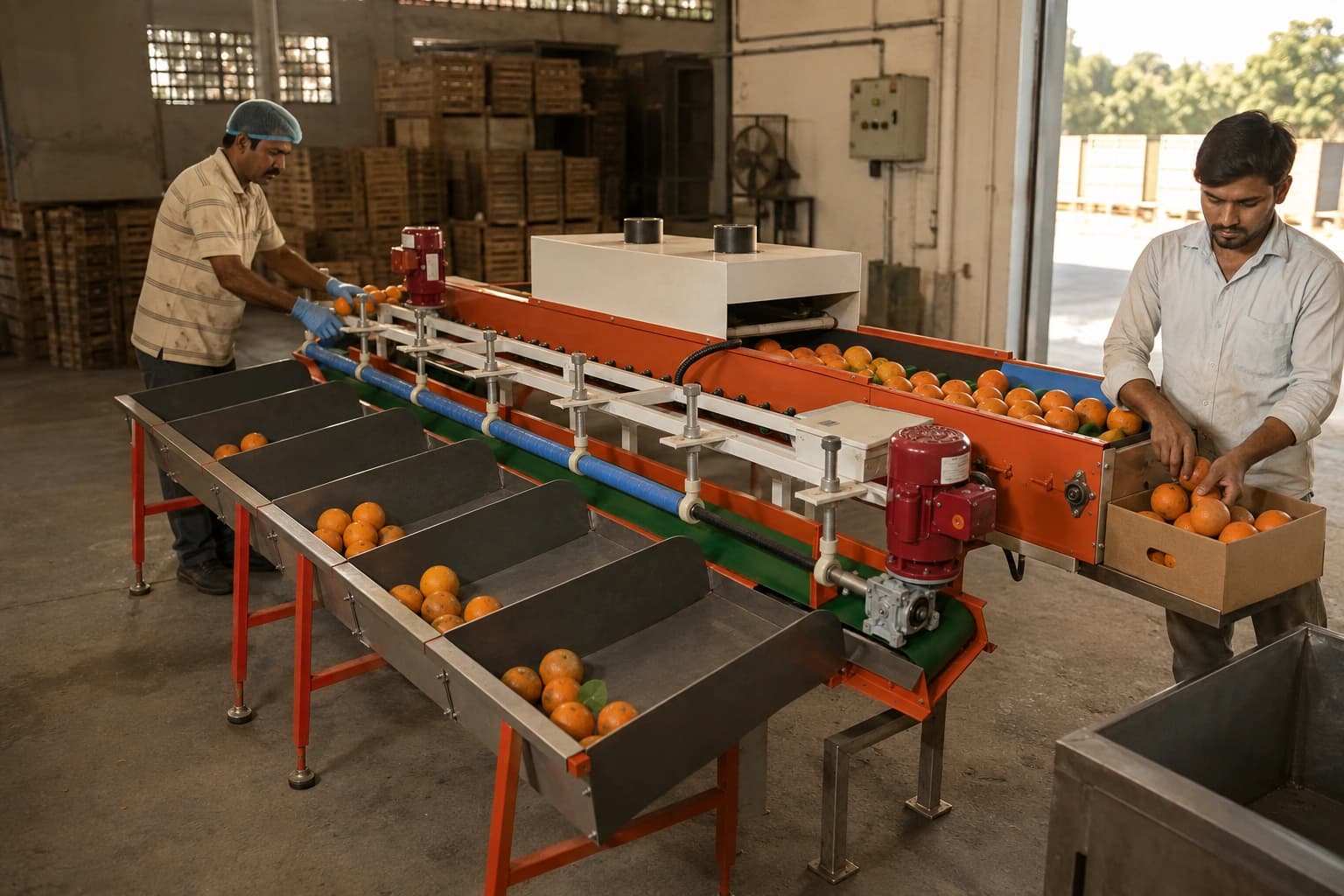Orange Grading Machine in use