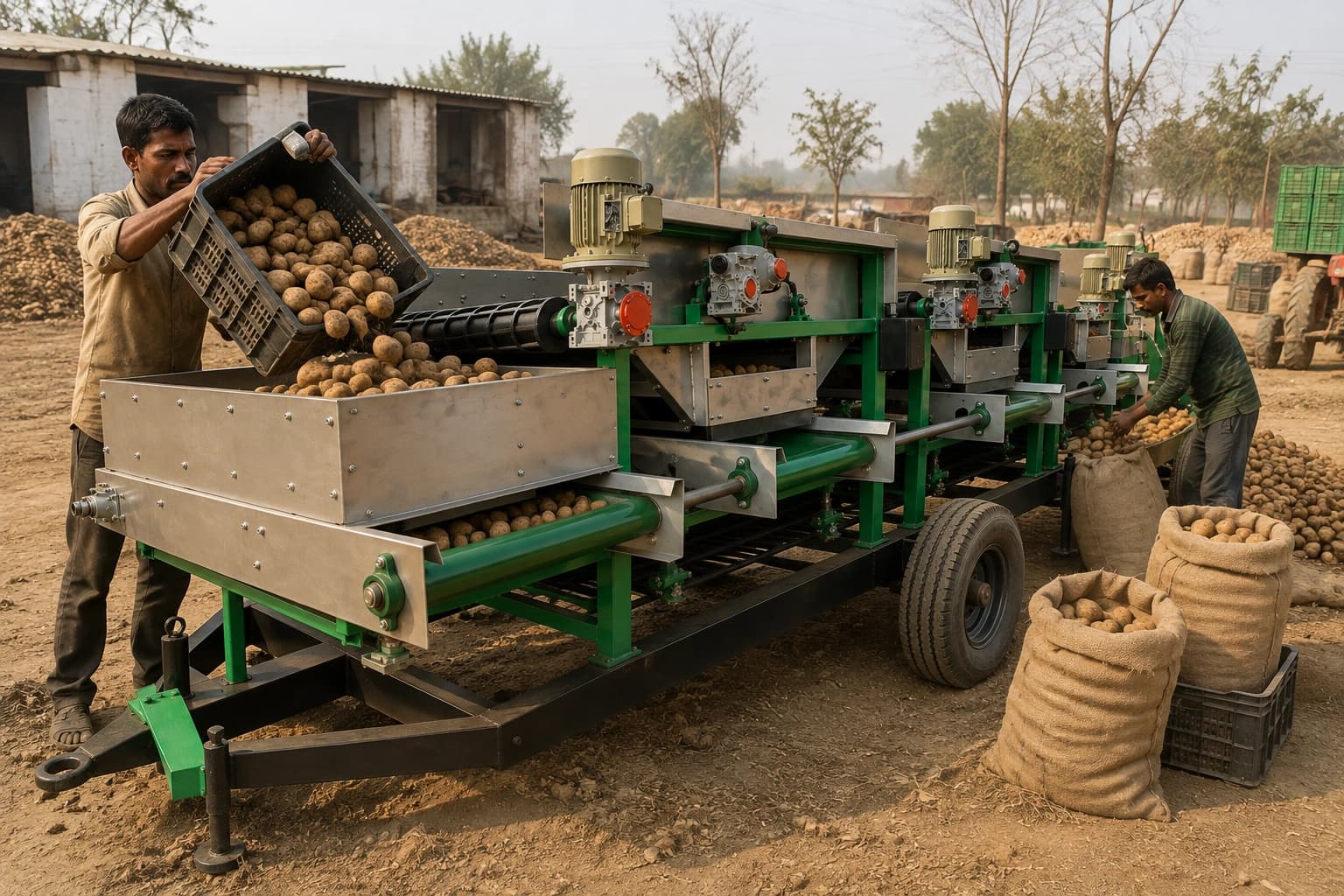 Potato Grading Machine in use
