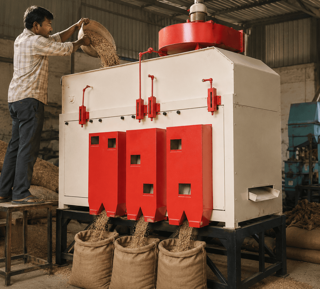Seed Grading Machine in use