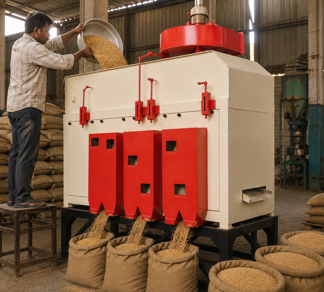 Seed Processing Machine in use